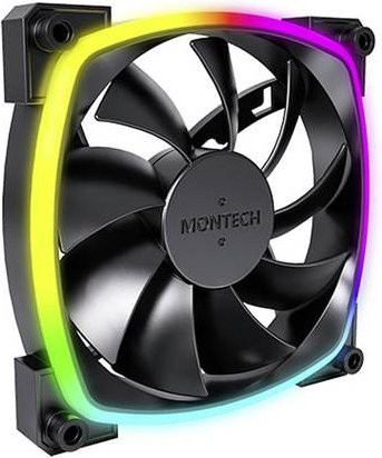 Montech AX120 PWM ARGB Gehäuselüfter Schwarz Multicolour B/H/T: 120 x 120 x 25 mm - Bild 2