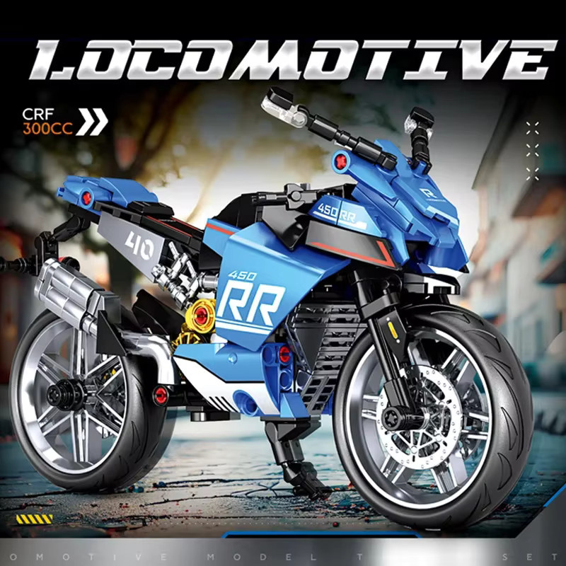 ZKZC MOC Racing Motorrad Bausteine Set aus Kunststoff für Kinder und Jugendliche - Bild 1