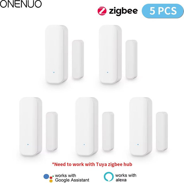 Tuya ZigBee Tür- und Fenstersensor Smart Life Magnetsensor Detektor in Weiß (benötigt Tuya ZigBee Gateway Hub) - Bild 1