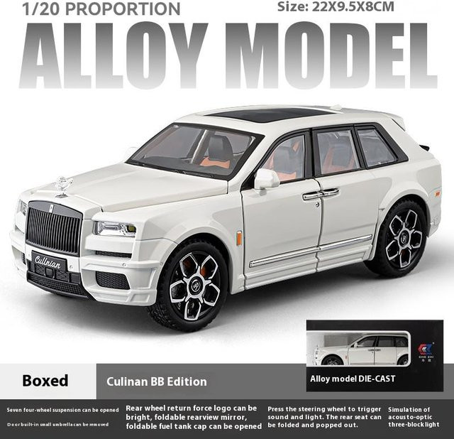 Linyi toy car Rolls Royce Cullinan Automodell, 1:20, mit Licht und Musik, ab 14 Jahren - Bild 1