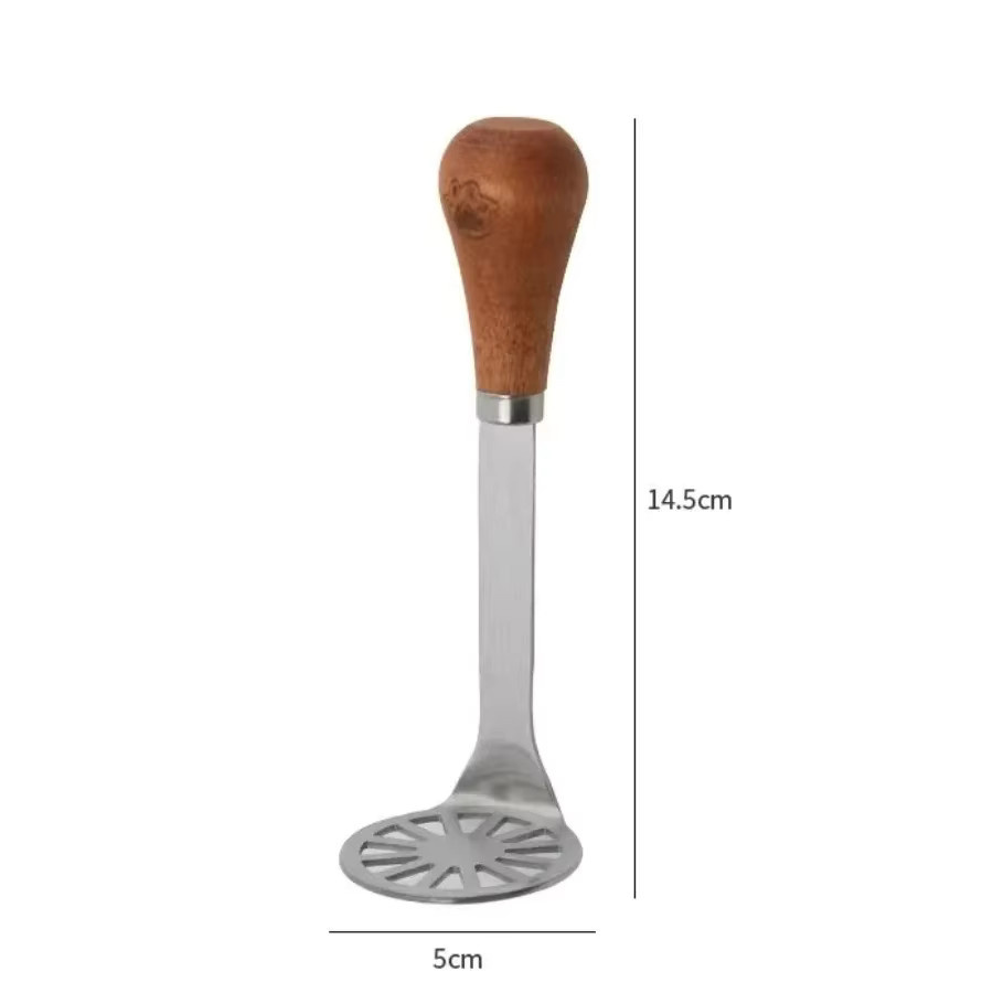 DUTRIEUX Kartoffelstampfer aus Edelstahl mit Holzgriff in Silber und Braun - Bild 3