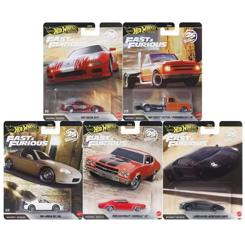 Hot Wheels Fast & Furious 25. Jubiläums-Mix, Druckguss-Fahrzeug, 1:64 Maßstab - Bild 3