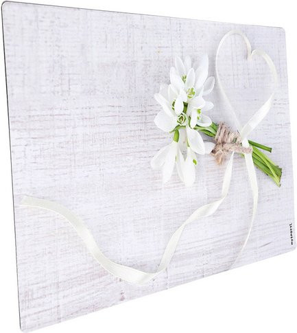 mySPOTTI Mini-Spritzschutz Schneeglöckchen aus Aluverbund in Weiß und Grün, B/T/H: 41,0 x 59,0 cm - Bild 1