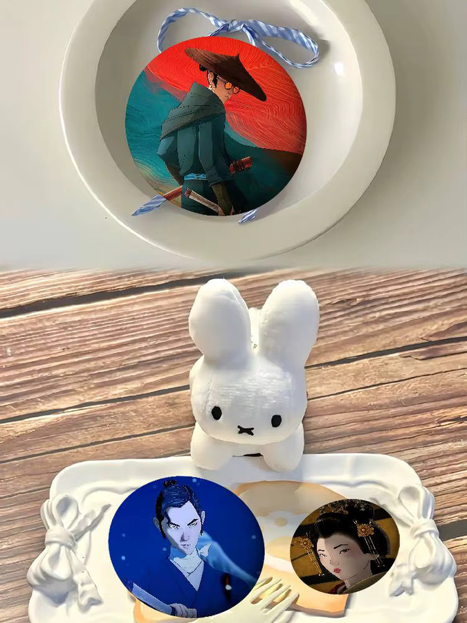 Brosche Blue Eye Samurai Anime, Runde Brosche, Unisex - Bild 6
