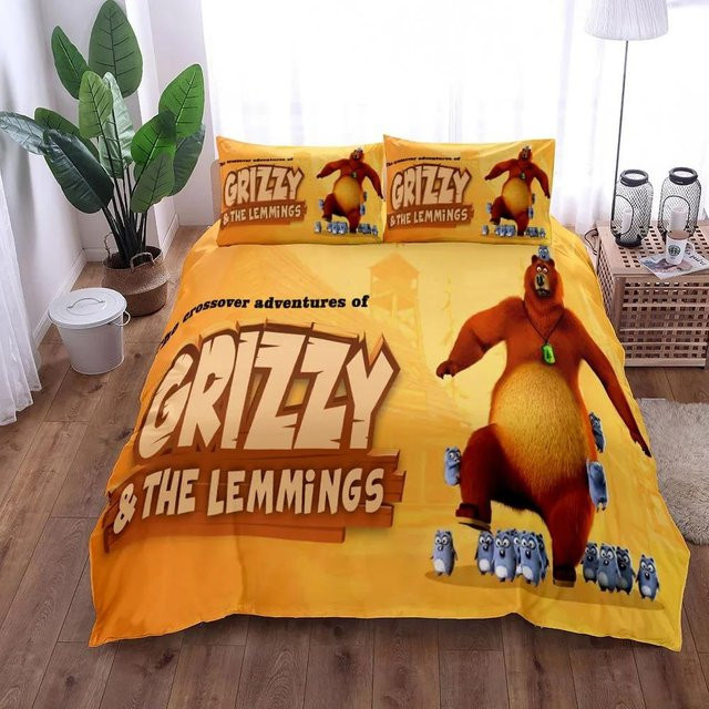 Grizzy und die Lemminge Bettwäsche-Set mit Steppdecke und Kissenbezügen, 3-teilig, B/H: 220 x 240 cm - Bild 1