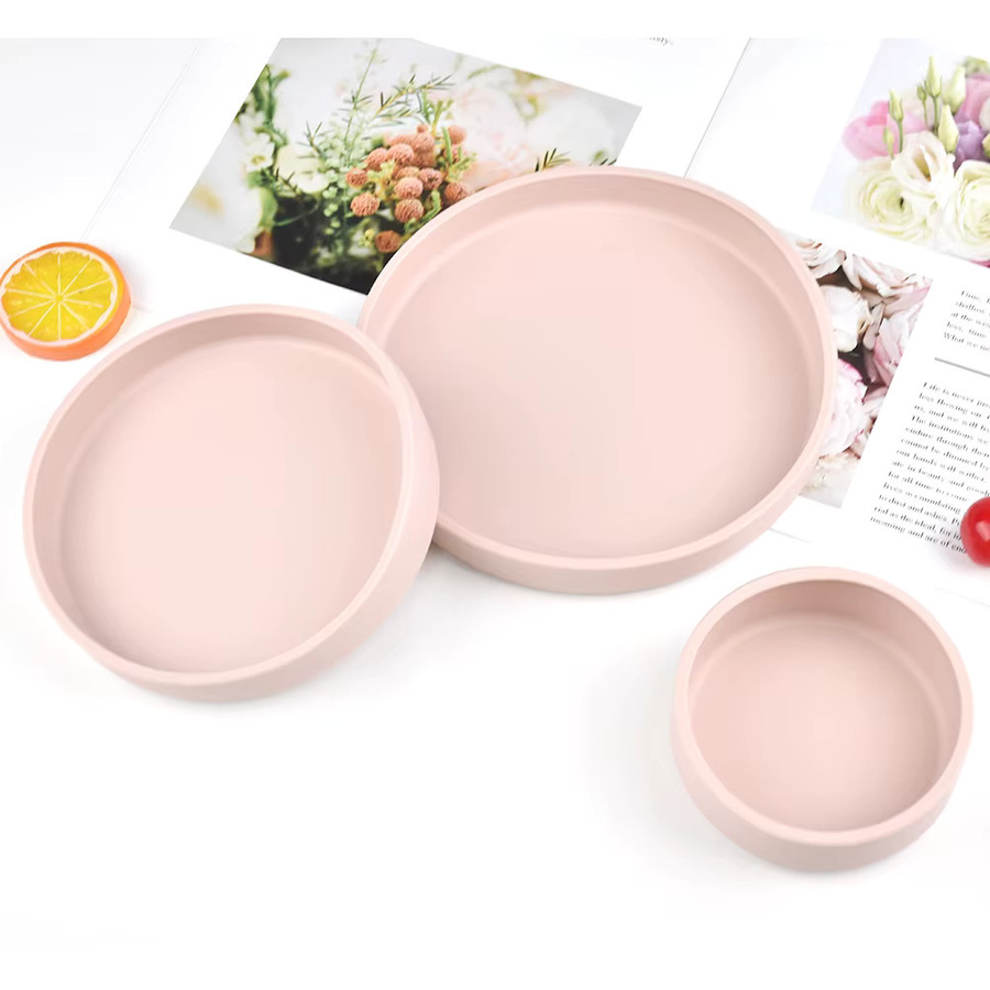 3er-Set MIGITOS Silikon-Teller in Pink, lebensmittelecht und stapelbar - Bild 2