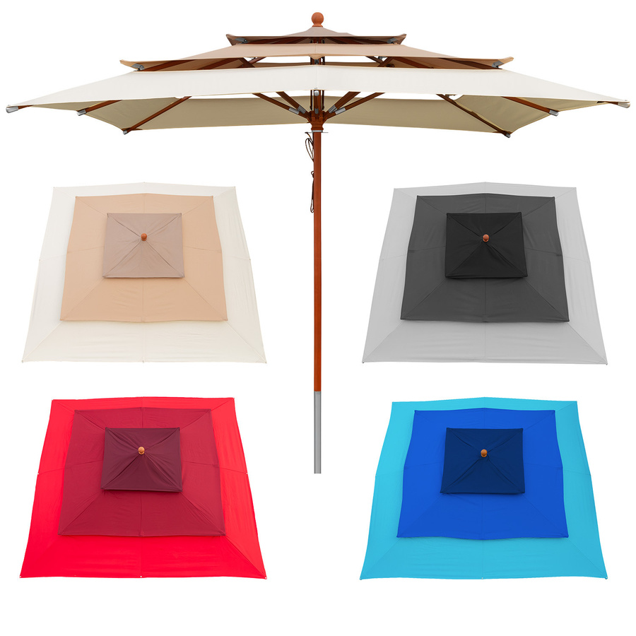 anndora Sonnenschirm kühlende Brise eckig, 3-lagig, Multicolor, B/T: 300 x 300 cm - Bild 1