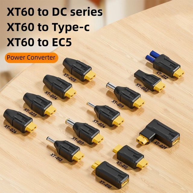 USB C auf XT60 Adapter Schwarz 100 W 20 V/5 A Universal DC Ladeadapter für Modellbau und Energiespeicher - Bild 1