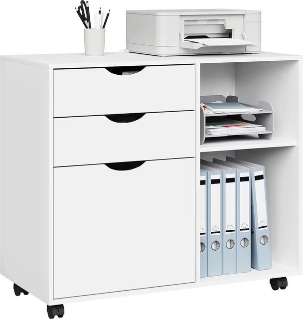 WOLTU Mobiler Büro-Aktenschrank mit 3 Schubladen und verstellbarem Hängeregal in Schwarz oder Weiß - Bild 1