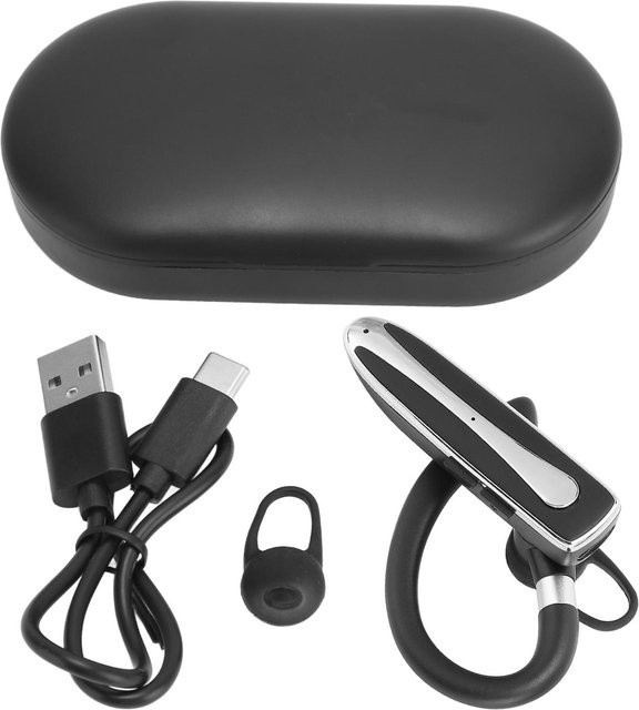 Andoer Bluetooth-Headset mit Geräuschunterdrückung und Mikrofon, kabelloser In-Ear-Einzelohr-Kopfhörer in Schwarz - Bild 1