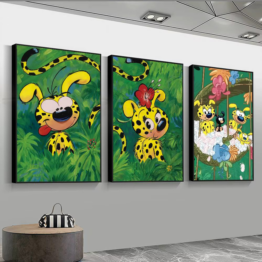 Potdemiel Marsupilami Poster-Aufkleber Motiv Tiere Mehrfarbig Rechteckig - Bild 3