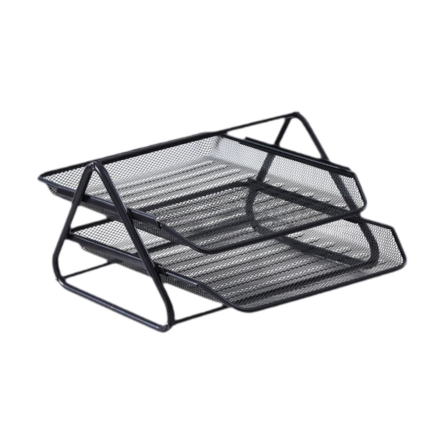 Sharprepublic Mesh Desktop Datei Sortierer Organizer aus Metall mit 2 Ebenen in Schwarz - Bild 2