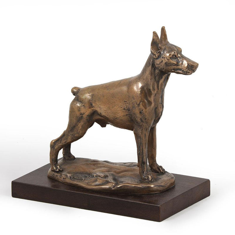 Hundestatue Dobermann Pinscher von Art-Dog in Braun als dekorative Figur für dein Büro oder als Trophäe - Bild 3