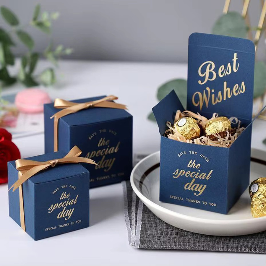 20 Stück Candy Boxen aus Papier mit Band für Babyparty, Hochzeit oder Party, Farbe: Rot - Bild 2