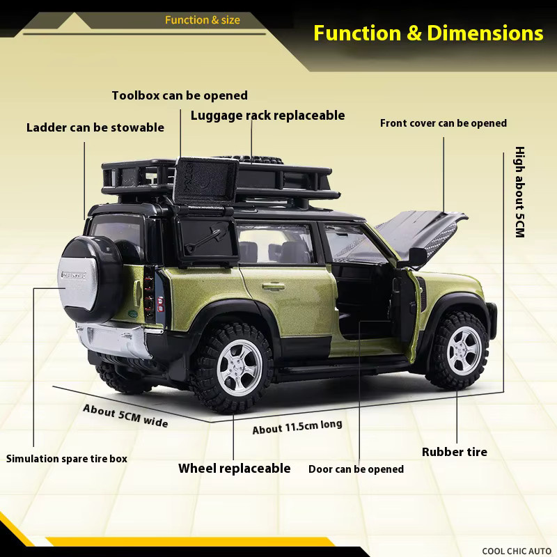 Land Rover Defender, DIY-Montage-Legierungsautomodellbausatz, Maßstab 1:43 - Bild 3