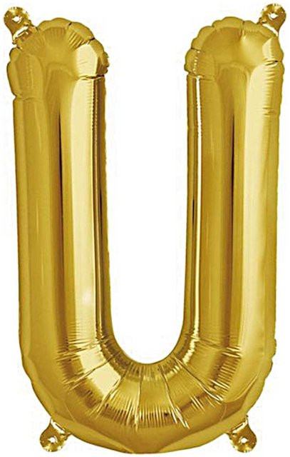 Rico Design Folienballon Buchstabe U in Gold, Höhe: 36 cm - Bild 1