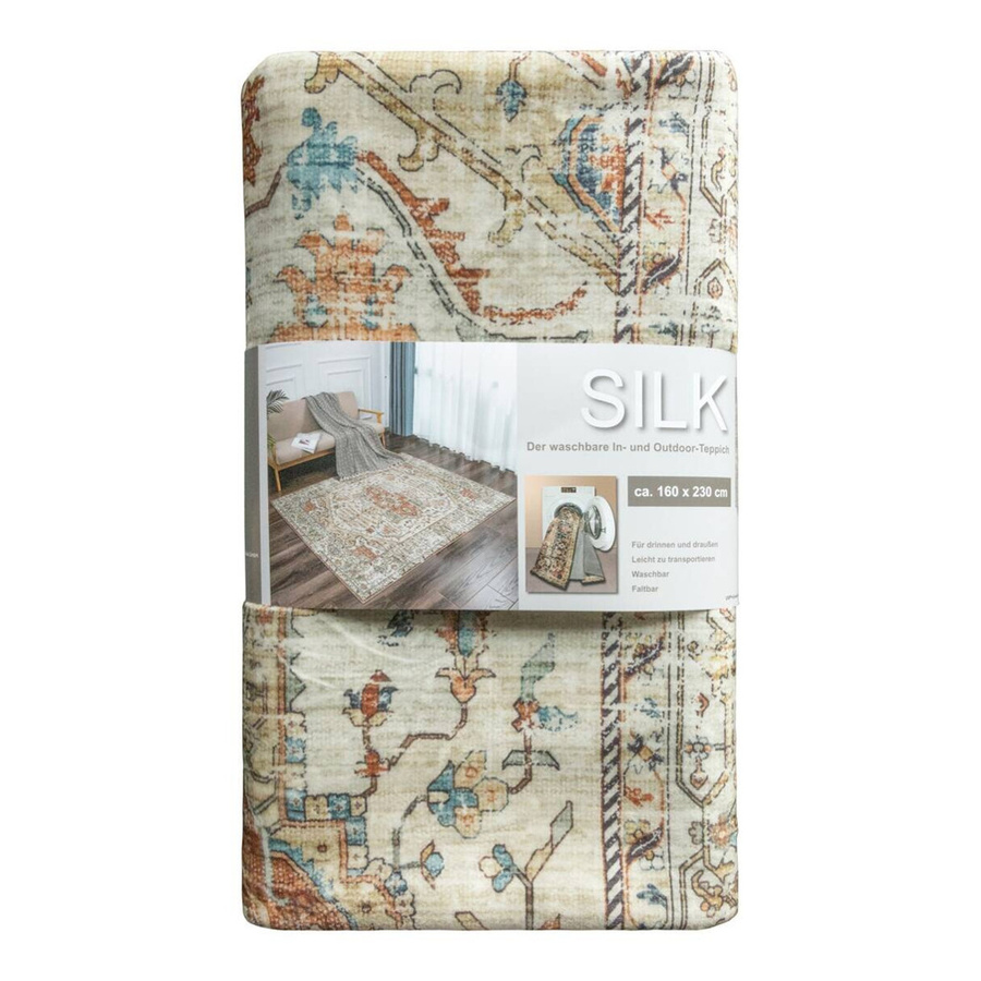 Teppich Silk in Beige im Vintage-Design, waschbar, Breite: 120 cm, Länge: 160 cm - Bild 2