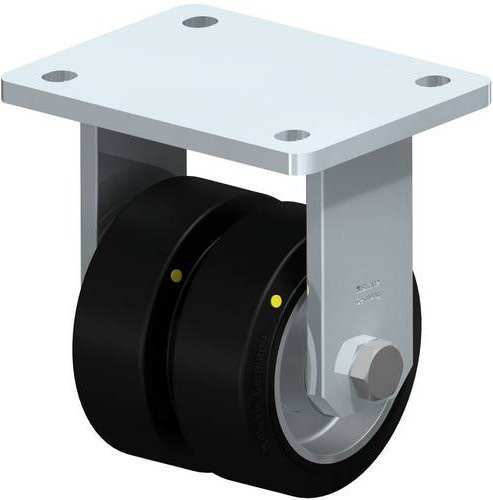 Blickle Doppel-Bockrolle BOD-ALEV 100K-EL in Schwarz-Grau mit 100 mm Rad-Durchmesser und 400 kg Tragfähigkeit - Bild 1