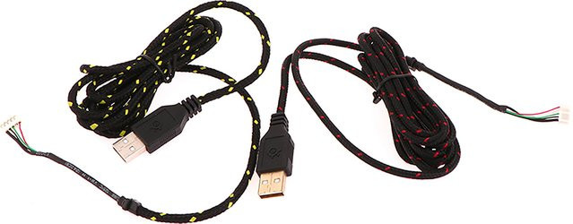 Steelseries Ersatz USB-A Maus-Kabel aus Nylon in Orange und Weiß - Bild 1
