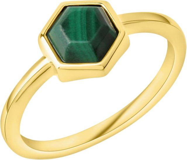Celesta Ring 925 Silber, vergoldet, Malachit, Damen - Bild 1