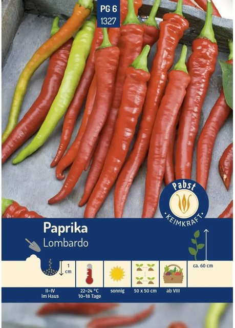 Pabst Keimkraft Paprika Lombardo Saatgut, lang und mild - Bild 1