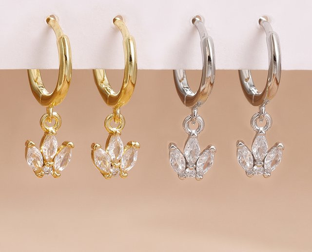 Maodane Ohrringe Krone, Zirkonia, Gold, Damen - Bild 1
