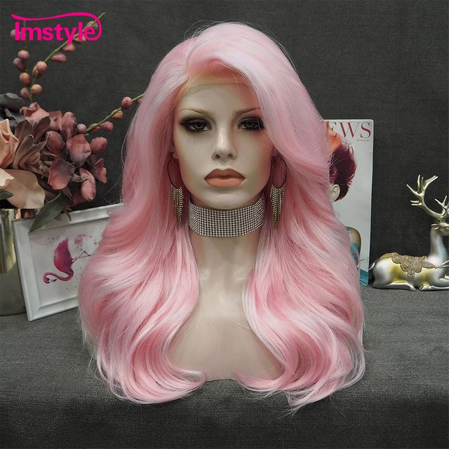 Imstyle Perücke, Rosa Spitze, Synthetische Faser, Wellenförmig, Damen - Bild 1