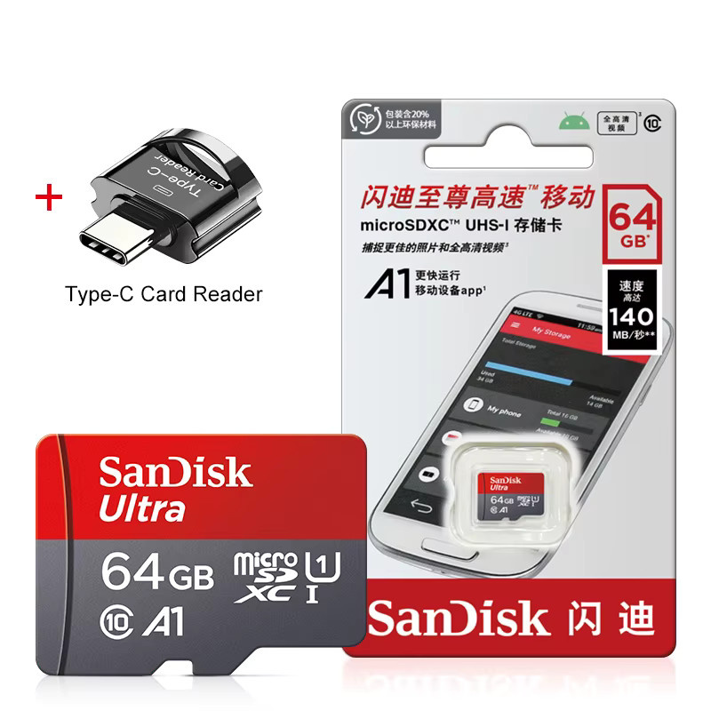 SanDisk MicroSD Speicherkarte Class 10 mit USB-C Lesegerät - Bild 2