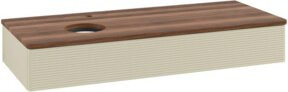 V&B Waschtischunterschrank Antao mit Frontstruktur und Beleuchtung, Farbe: Weiss, B/T/H: 120 x 50 x 19 cm - Bild 1