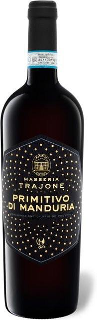 Masseria Trajone Primitivo di Manduria DOP halbtrocken Rotwein 2023 0,75 l - Bild 1