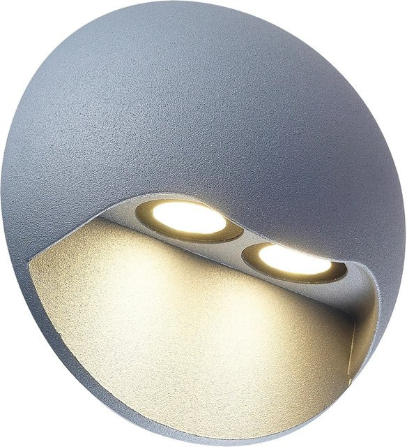 Näve LED-Außenwandleuchte Silber, Durchmesser: 13 cm, Tiefe: 6,8 cm - Bild 1