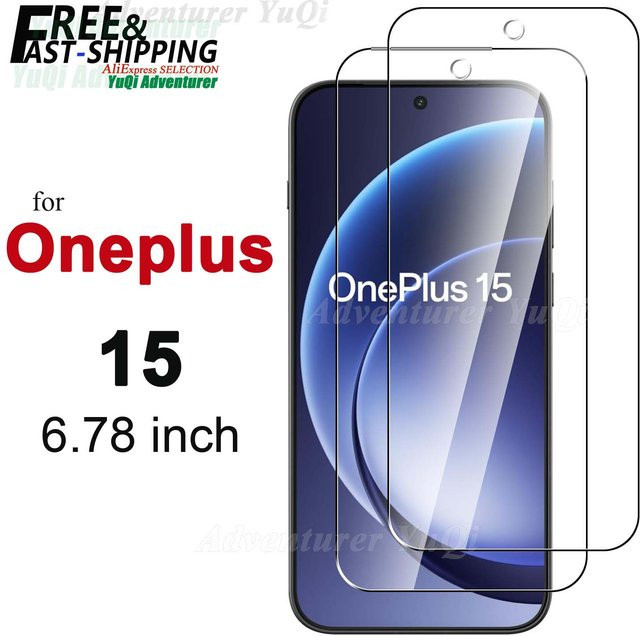 OnePlus 15 Displayschutzfolie aus gehärtetem Glas, 6,78 Zoll, transparent, HD, 9H kratzfest und case-freundlich - Bild 1