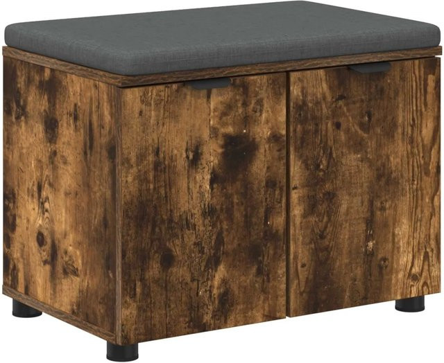 vidaXL Flurbank mit Kissen und Schuhregal in Geräucherte Eiche, B/T/H: 60 x 38 x 46 cm - Bild 1