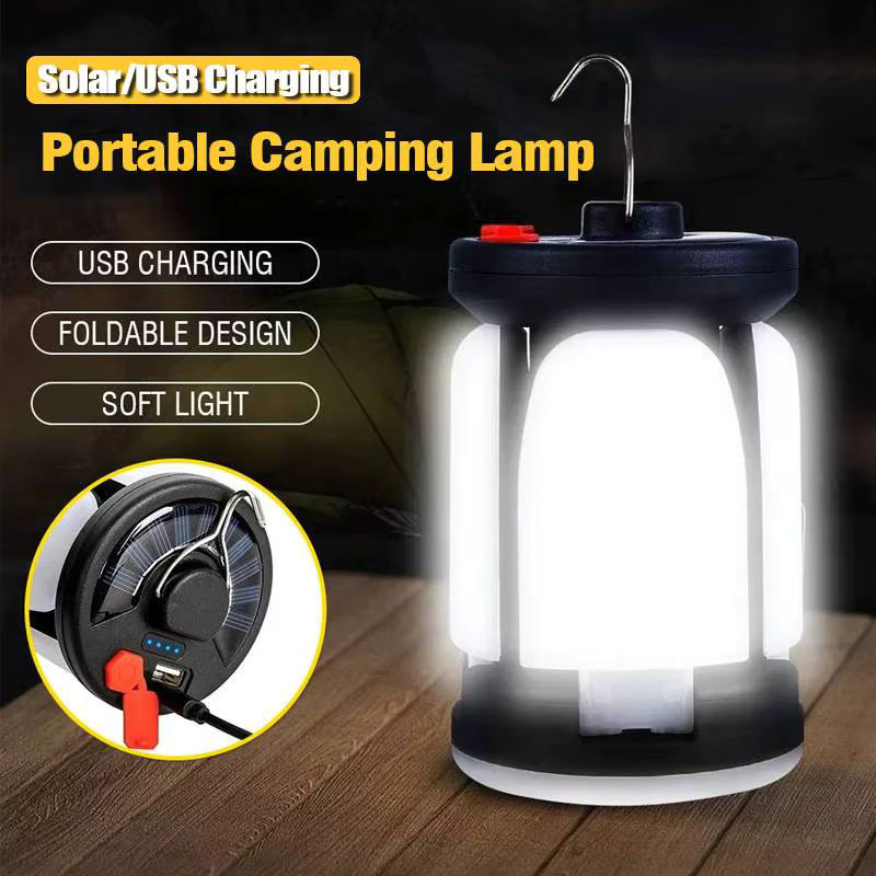 Heinast Wiederaufladbare LED-Campinglaterne mit klappbarem LED-Flutlicht in Schwarz für Camping, Wandern und Angeln - Bild 6