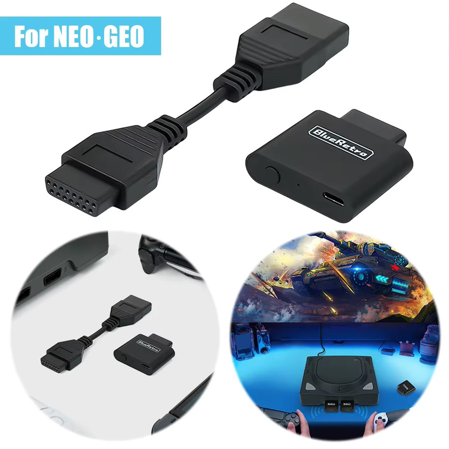 8bitdo Drahtloser Bluetooth Game-Controller-Adapter für SNK NEO GEO MVS AES CD, PS3, PS4 und PS5 in Schwarz - Bild 4