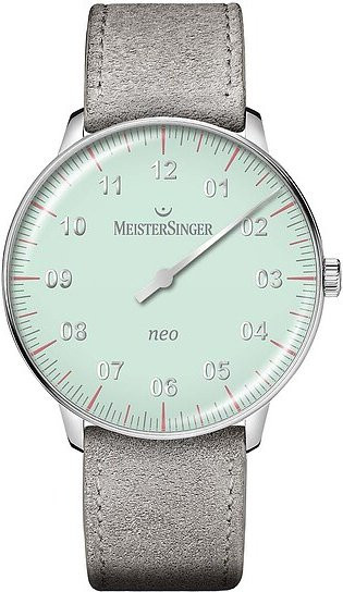 Meistersinger Analoguhr, Automatik, Edelstahl, Grün, Leder, 36 mm, Unisex - Bild 1