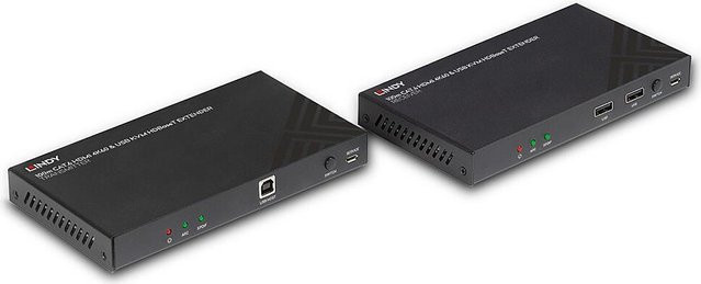 Lindy HDMI HDBaseT Extender Set für Video, Audio, Infrarot und serielle Signale in 4K UHD über CAT 6 bis 100 m, Schwarz (38343) - Bild 1