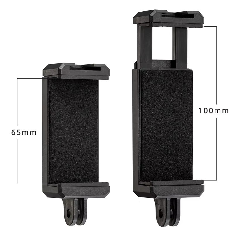 Smartphone Halter Clip in Schwarz als Kamera Zubehör Adapter für iPhone, Huawei und Samsung zur Nutzung mit Stativen und Selfie-Zubehör - Bild 2