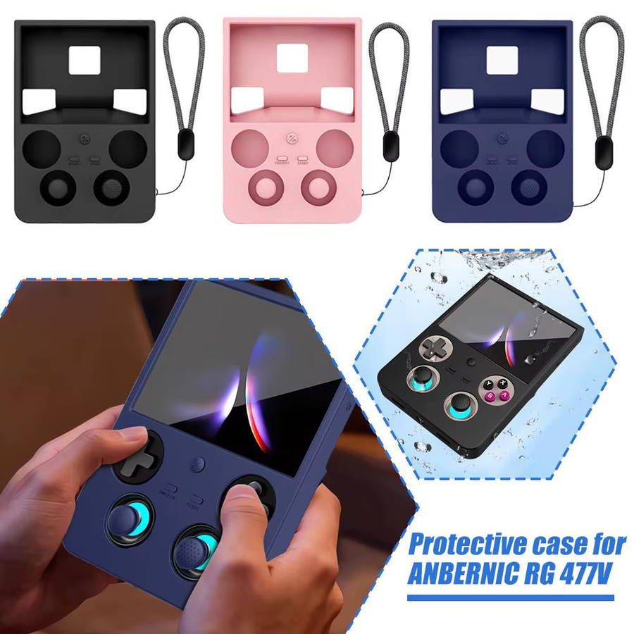 Anbernic RG 477V Schutzhülle aus Silikon in Blau für Retro-Handheld-Spielkonsolen, stoßfest und kratzfest - Bild 2