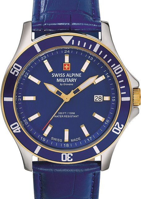 Swiss Alpine Military Herrenuhr, Quarz, Edelstahl, 42 mm, Blau, 10 ATM - Bild 1