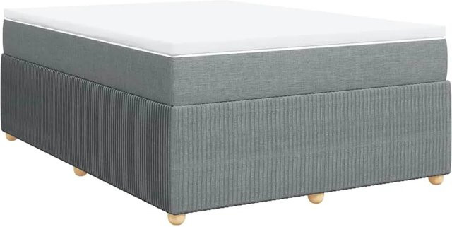 vidaXL Boxspringbett Hybrid mit Matratze und Taschenfederkern in Hellgrau, B/T: 160 x 200 cm - Bild 1