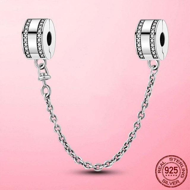 Sicherheitskette 925 Silber, Herz, Damen - Bild 1