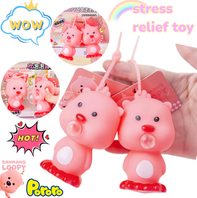 Pororo Cartoon-Pärchen-Puppen-Schlüsselanhänger, Tiere, Rosa / Pink, Unisex - Bild 1