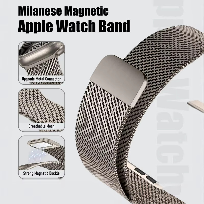 JBAILI Uhrenarmband Metall-Milanese-Loop, Unisex - Bild 4