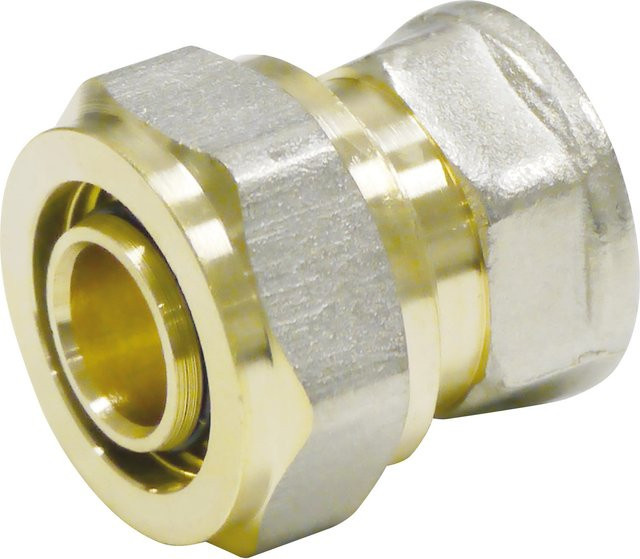 PIPETEC Schraubfitting Übergangsstück aus Messing 20 mm x Rp 1/2 in Gold - Bild 1