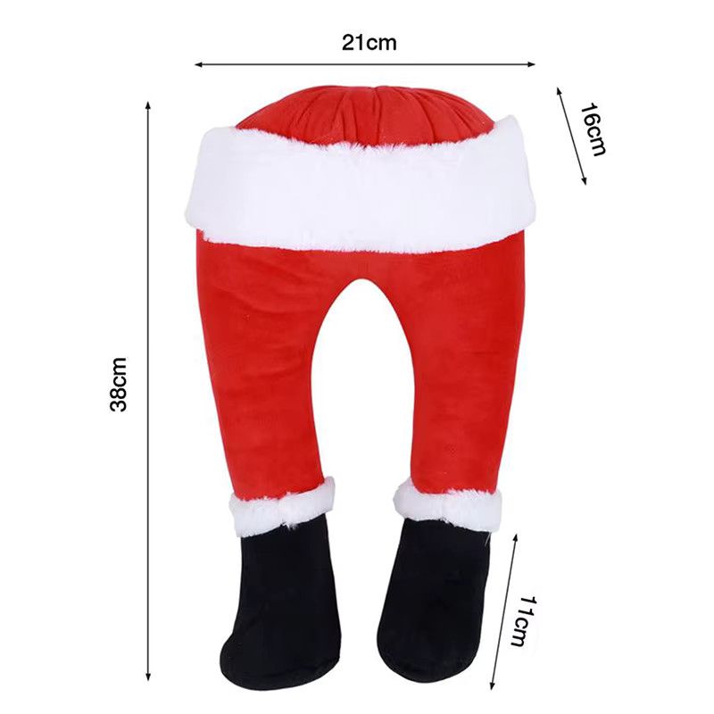 Beeinch Weihnachtsmann Beindekoration in Rot als hängendes Ornament für den Kamin und Weihnachtsbaum - Bild 4