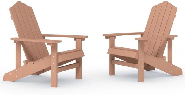 Furnicato Adirondack Gartenstühle Set aus HDPE in Braun, 2er Pack - Bild 1