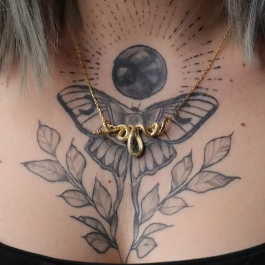 ZHIXUN Halskette Schlange Anhänger, Silber, Unisex - Bild 1