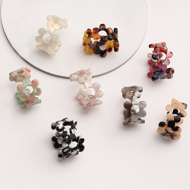 KAIGOTOQIGO Ringe, bunte Blumen, Harz, Damen - Bild 1