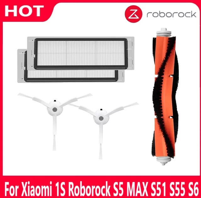 Roborock Ersatzteil-Set mit HEPA-Filter, Seitenbürsten und Hauptbürste für Xiaomi 1s MI Robot 2 S50 S51 S5 - Bild 1
